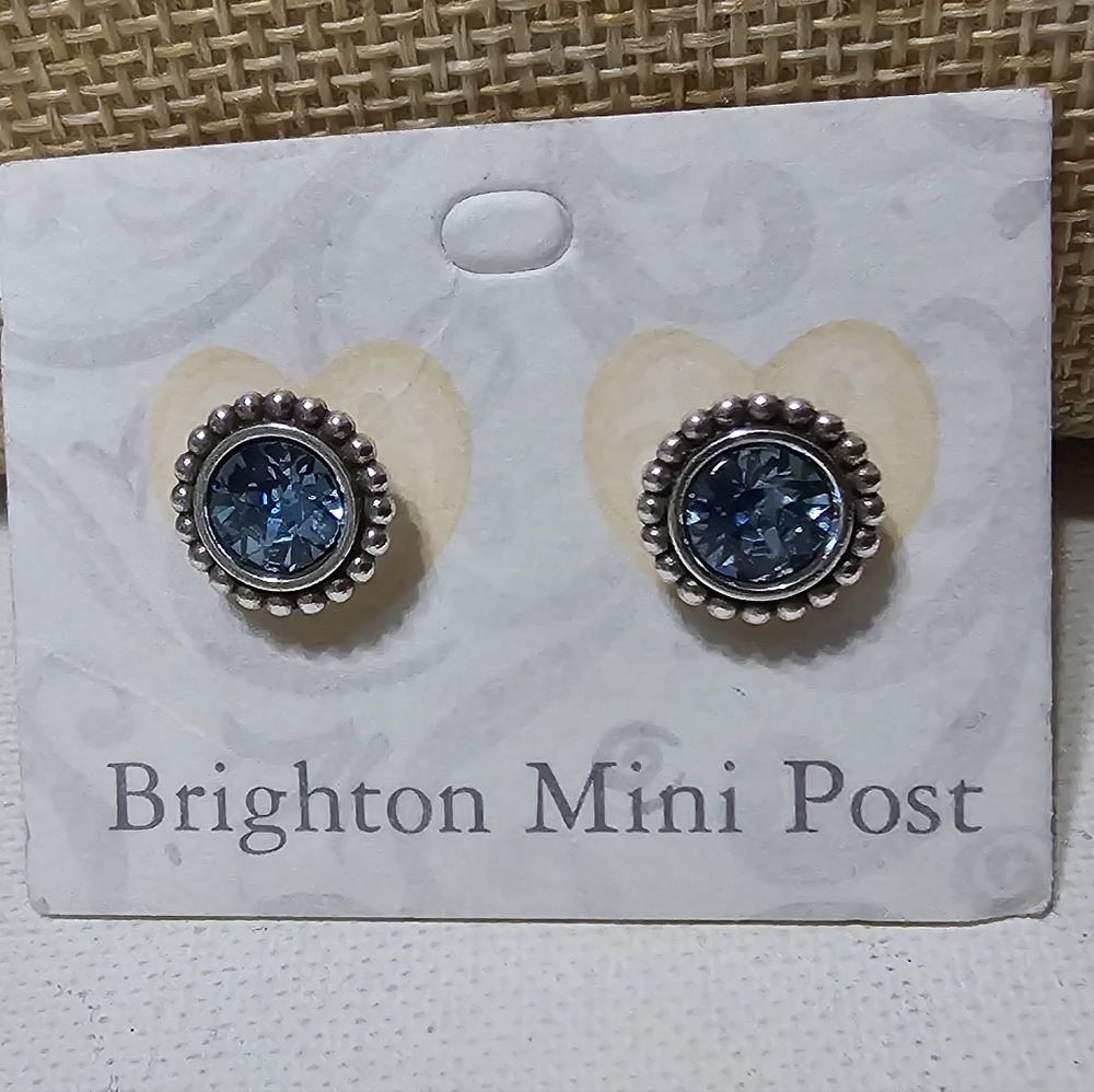 Brighton Blue and Silver Plated Halo Twinkle Grande Stud Earrings New